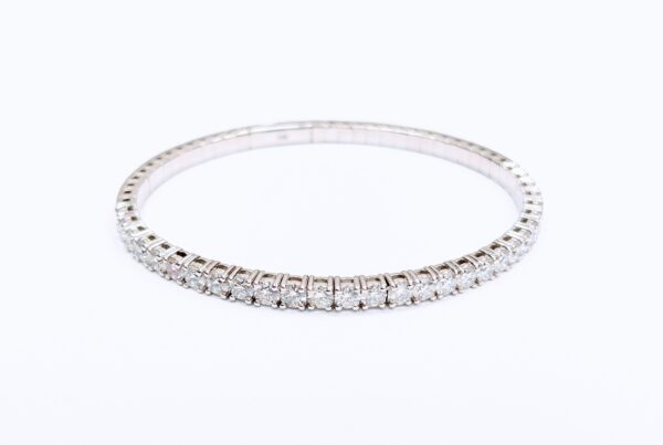 3 Carat Round Lab Diamond Halfway Bangle Bracelet